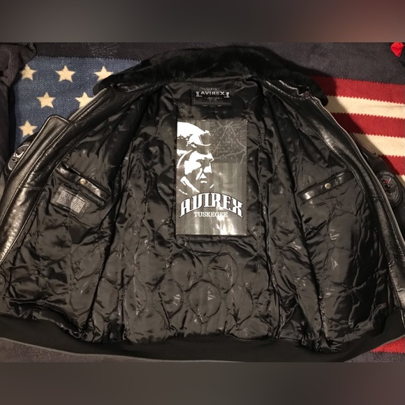 Vintage 2002 AVIREX NY TUSKEGEE AIRMEN BOMBER LEATHER Jacket 3XL RECEIPT Supreme - Picture 7 of 16